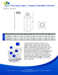 Data Sheet: Polycarbonate Square / Octagonal Media Bottles