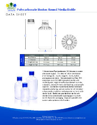 Data Sheet: Polycarbonate Boston Round Media Bottles